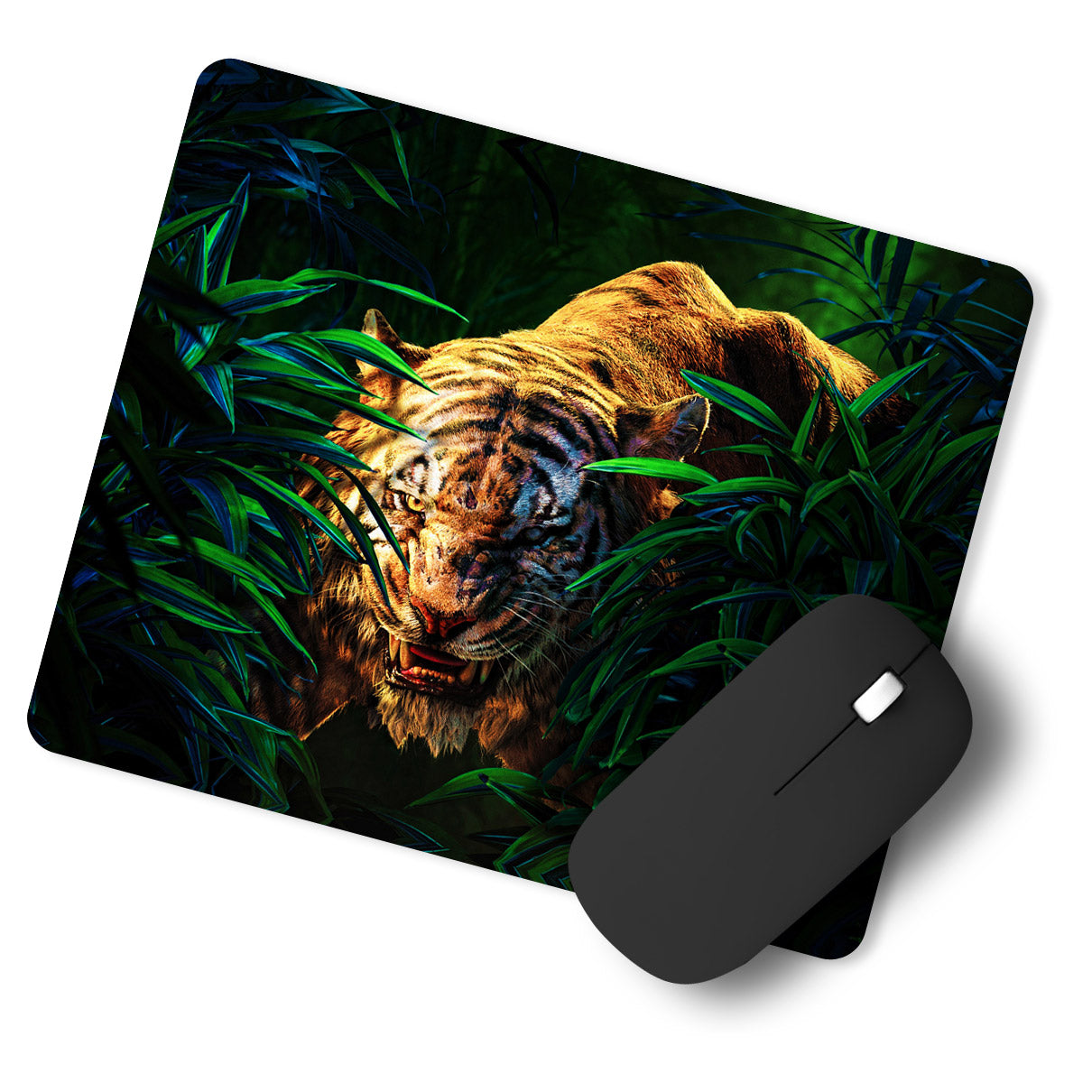 Lion Tiger Attack Designer Printed Premium Mouse pad (9 in x 7.5 in)