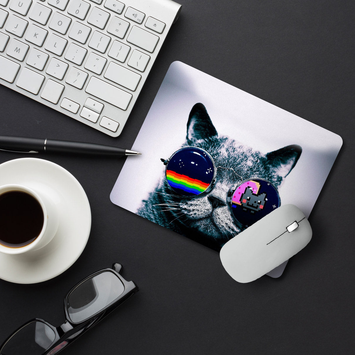 Cool Cat Designer Printed Premium Mouse pad (9 in x 7.5 in)