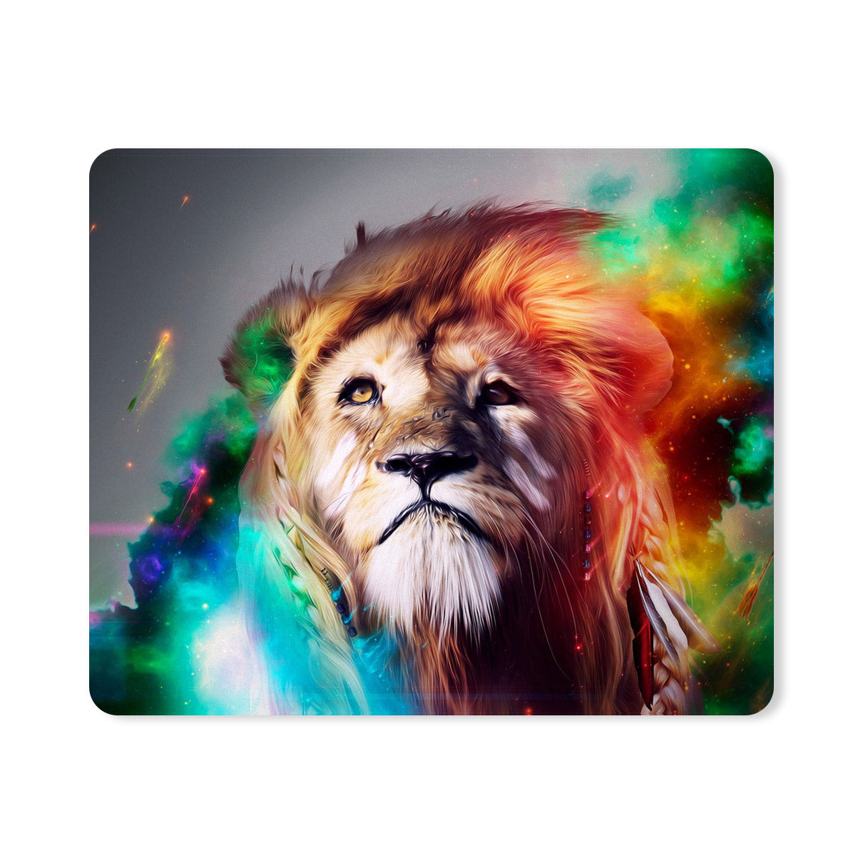 Colorful Lion Designer Printed Premium Mouse pad (9 in x 7.5 in)