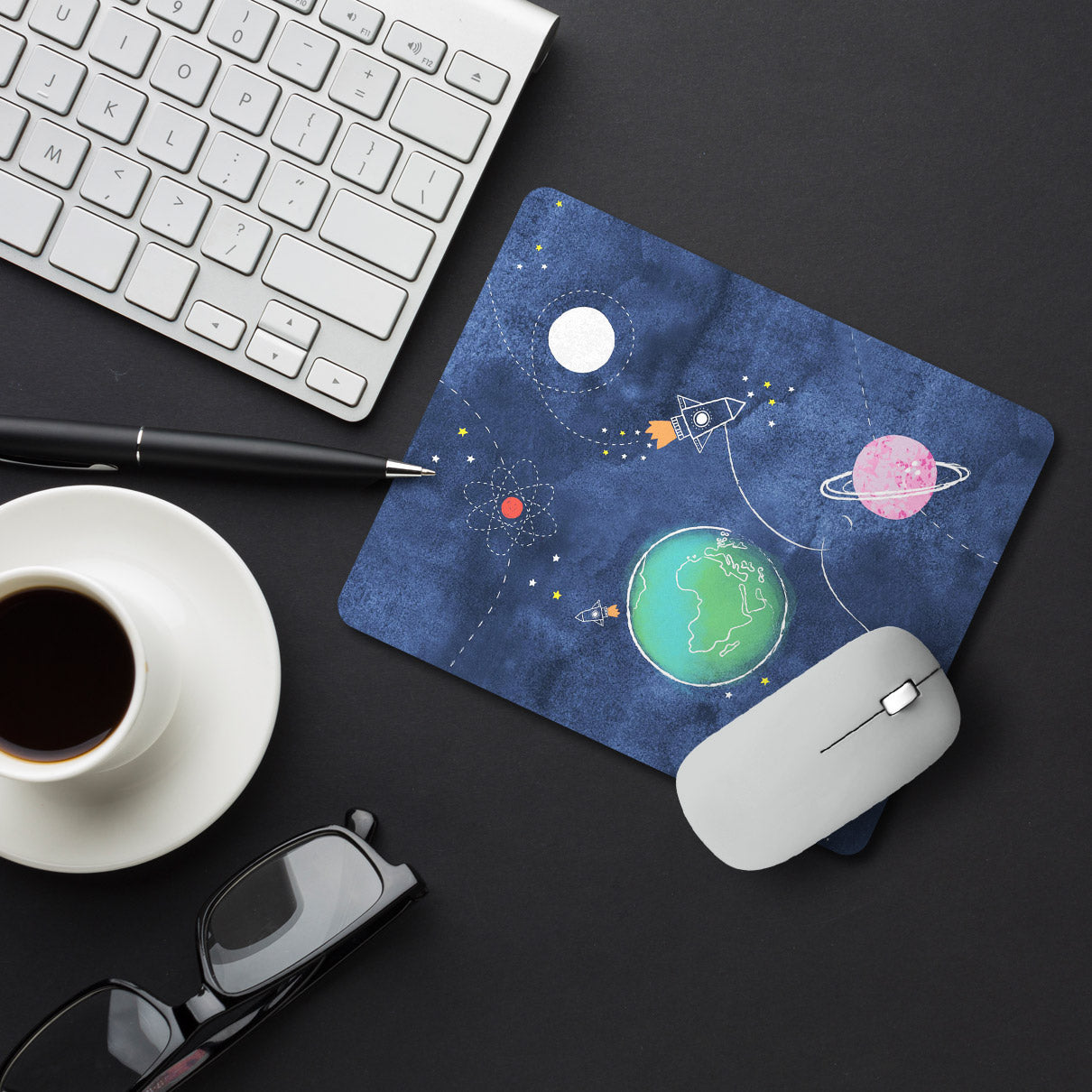 Space Drawing Designer Printed Premium Mouse pad (9 in x 7.5 in)