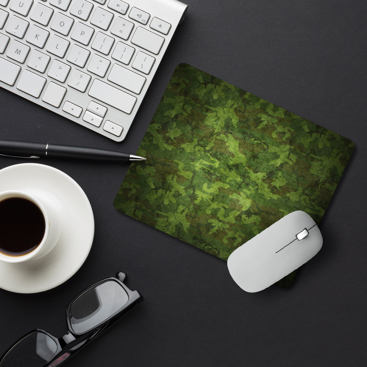 Camouflage Army Dark Green Designer Printed Premium Mouse pad (9 in x 7.5 in)