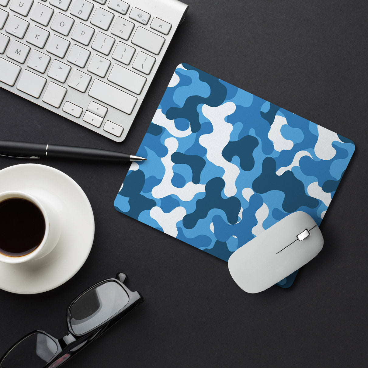 Camouflage Army Light Blue Designer Printed Premium Mouse pad (9 in x 7.5 in)