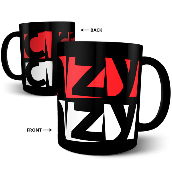 Crazy Typograhy - Black Ceramic Mug
