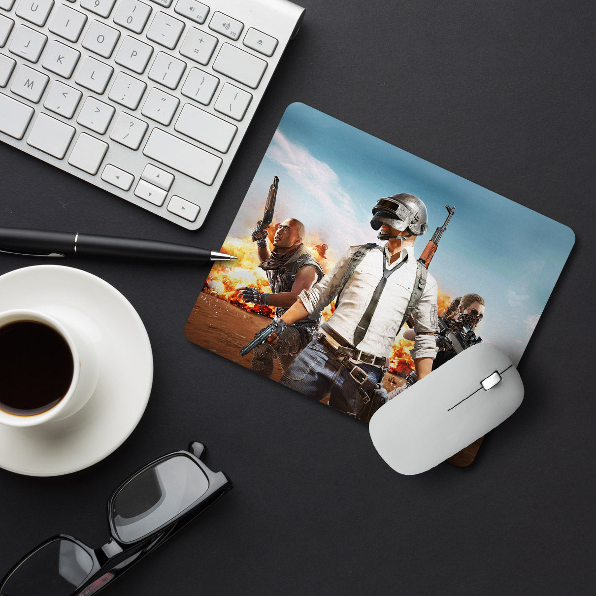 Pubg Background Superhero Designer Printed Premium Mouse pad (9 in x 7.5 in)