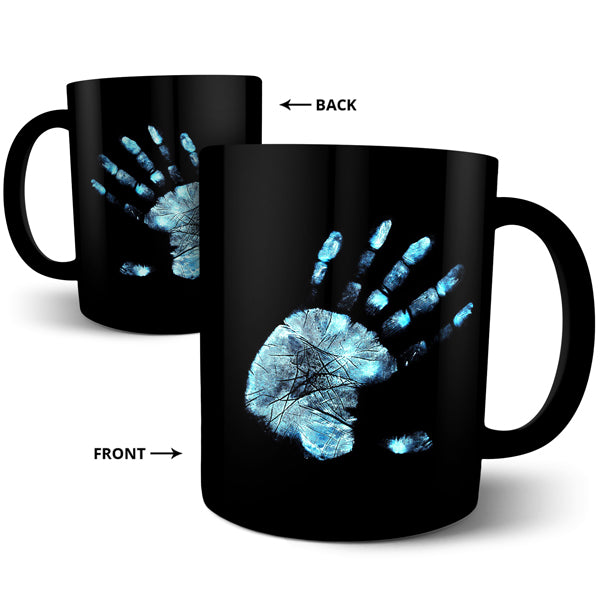 X-ray Hand Fingure Print - Black Ceramic Mug