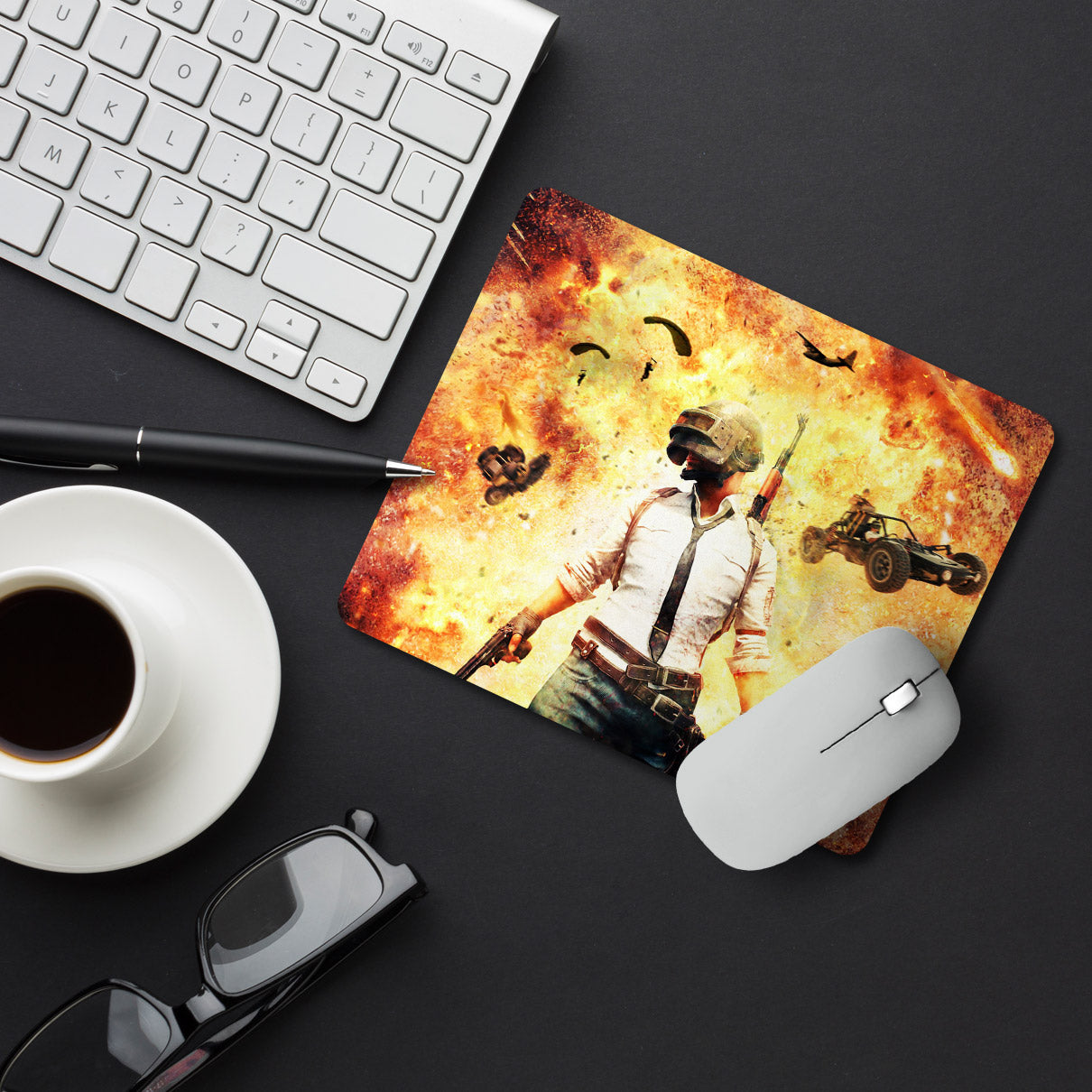 Pubg Fire Blast Superhero Designer Printed Premium Mouse pad (9 in x 7.5 in)