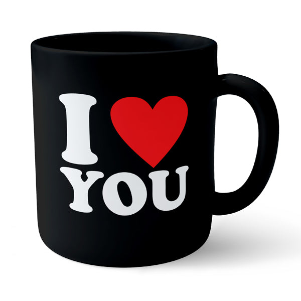 I Love You - Black Ceramic Mug