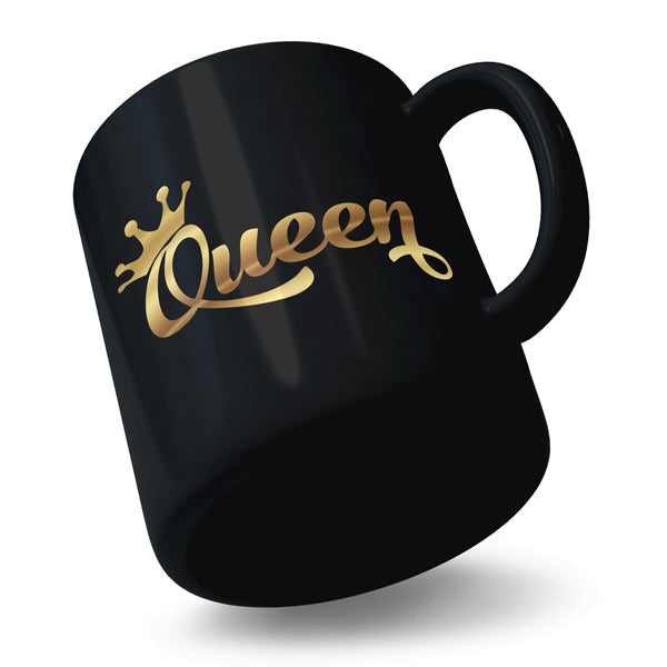 Queen Crown - Black Ceramic Mug