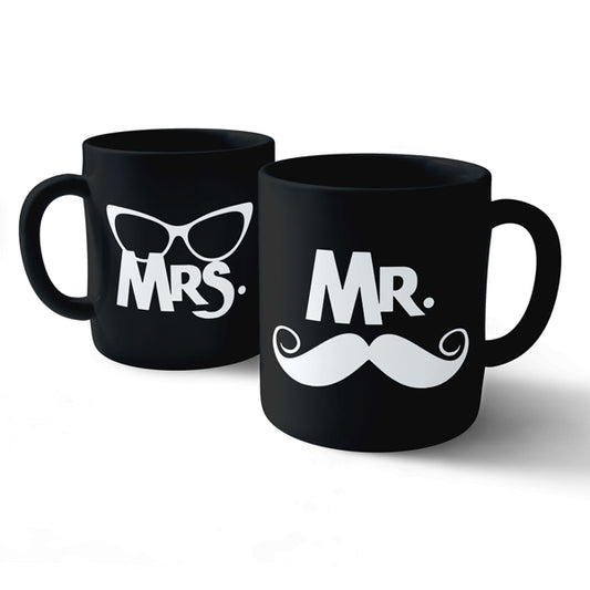 Mr. Mrs. - Black Combo Ceramic Mug (Pack of 2)