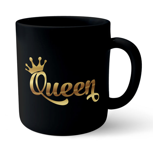 Queen Crown - Black Ceramic Mug